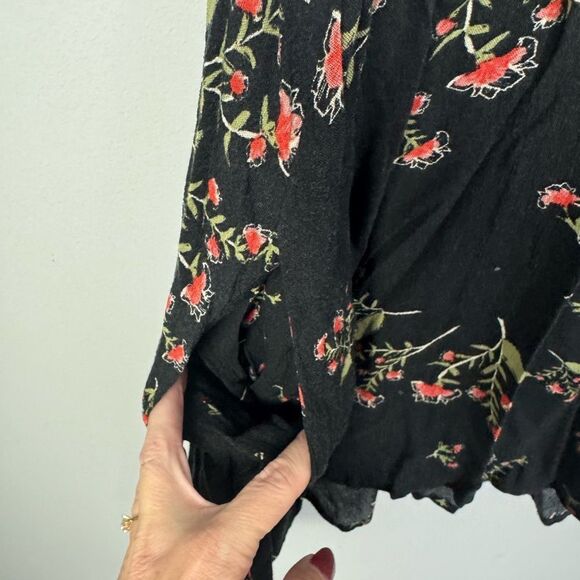 FREE PEOPLE | Tree Swing Floral Black Sleeveless Top Cutout Women’s Size Small - Picture 9 of 11